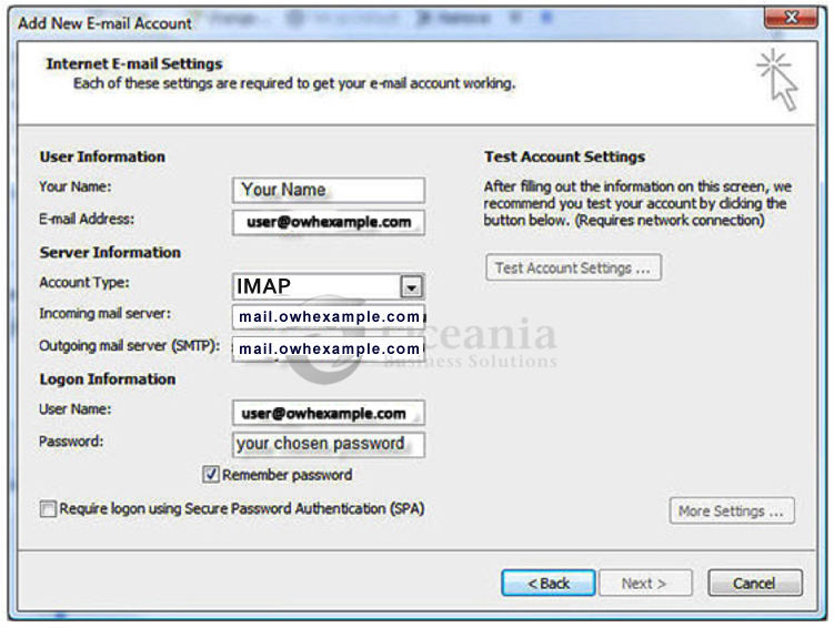 How to configure E-mail account in Outlook 2010 fig 3